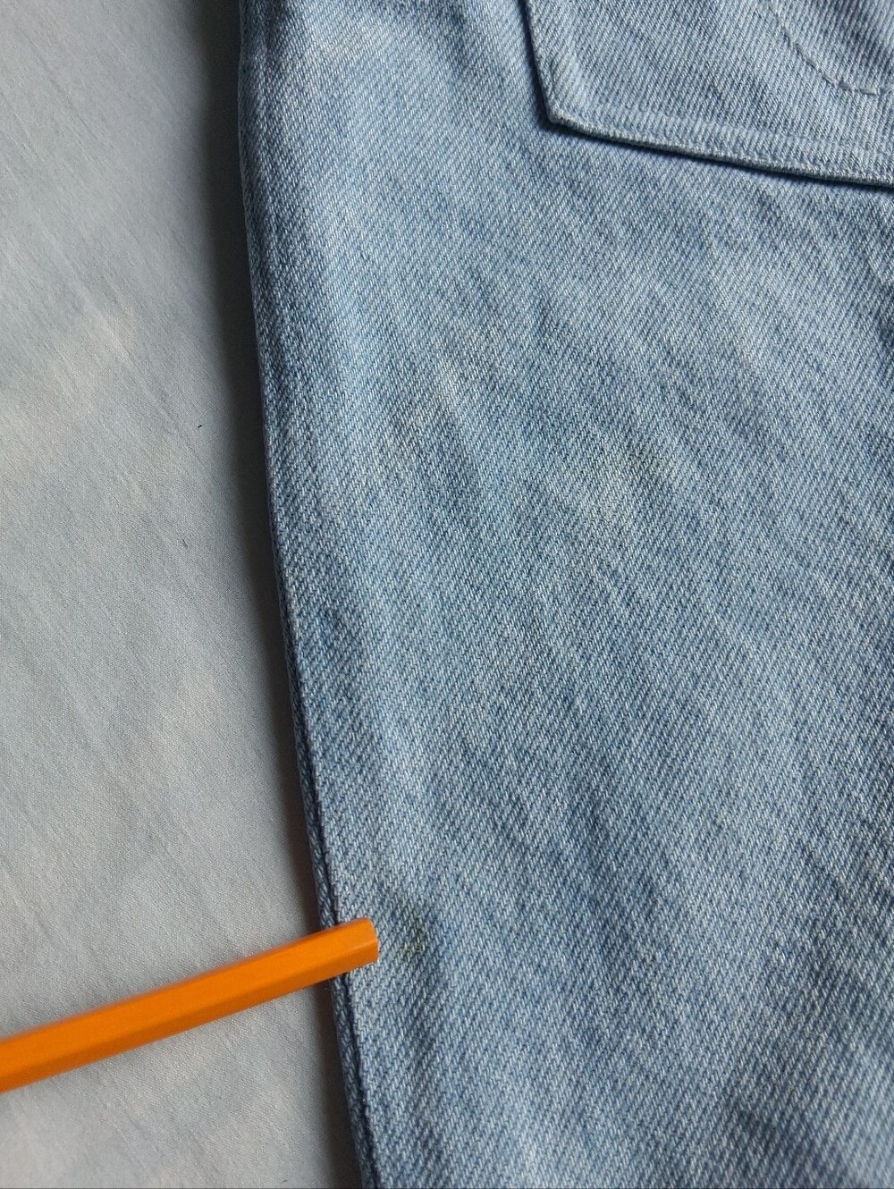 Vintage 90s denim jeans light wash super high waist 15 inch rise tapered leg - Picture 10 of 14